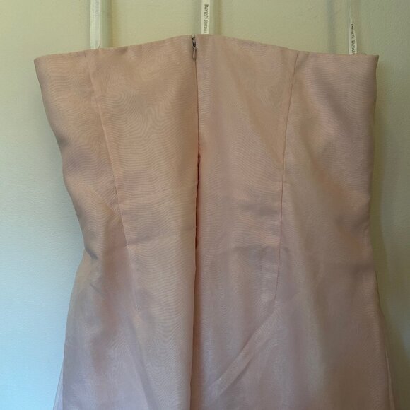 David's Bridal pale pink full-length strapless formal gown sz 22 - Picture 9 of 14